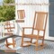 Hardwood Rocking Chair Patio Porch Rocker 31 Inch Ergonomic Outdoor Chair